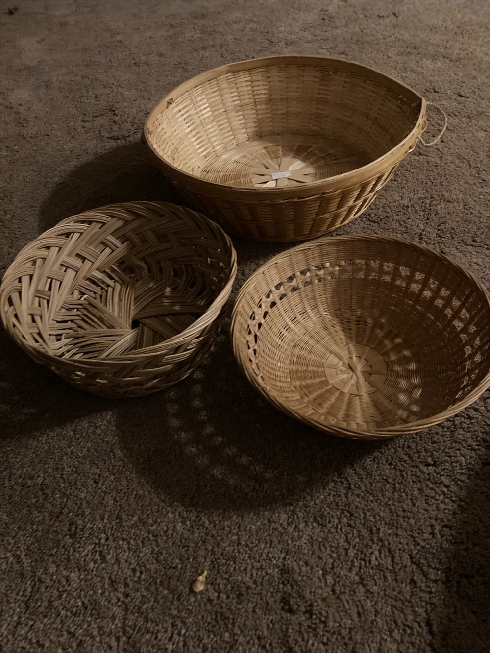 Natural Woven Basket Trio - Neutral Tan